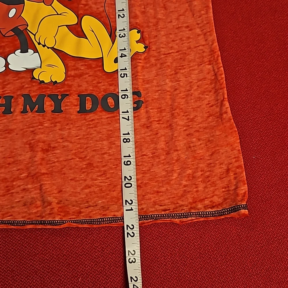 MICKEY AND FRIENDS 'I just wanna hang with my dog' Pluto Mickey graphic tee XS - Picture 5 of 6